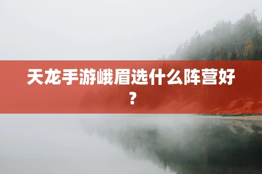 天龙手游峨眉选什么阵营好？