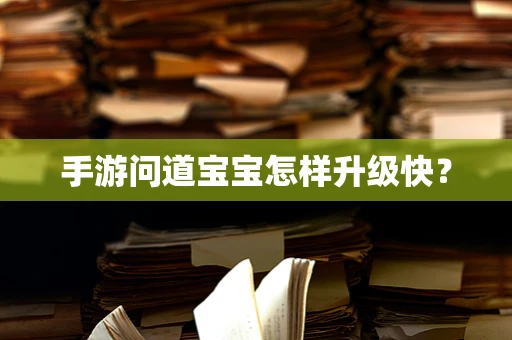 手游问道宝宝怎样升级快？