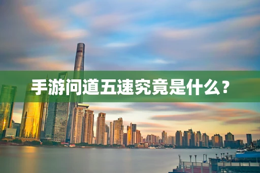 手游问道五速究竟是什么？