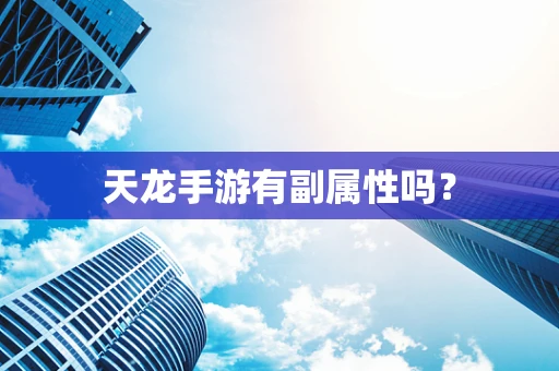 天龙手游有副属性吗？