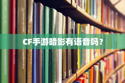 CF手游暗影有语音吗？
