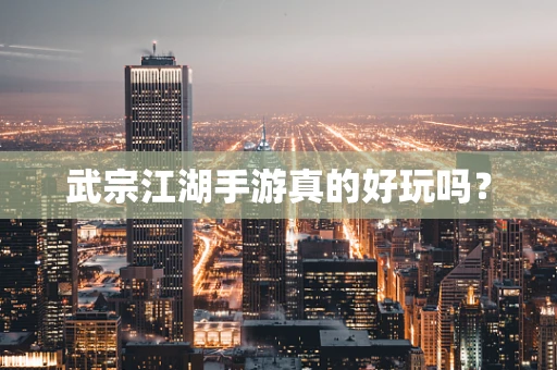 武宗江湖手游真的好玩吗？