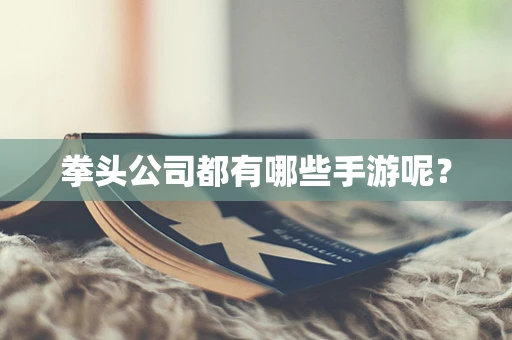 拳头公司都有哪些手游呢？