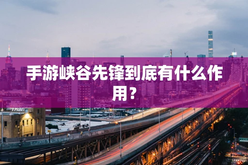 手游峡谷先锋到底有什么作用？