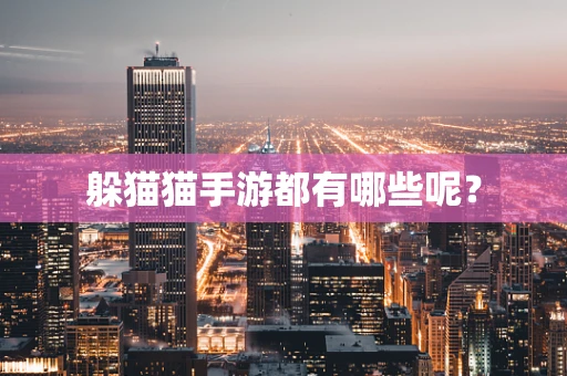 躲猫猫手游都有哪些呢？