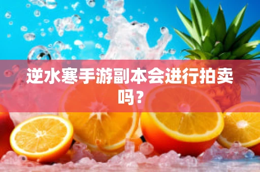 逆水寒手游副本会进行拍卖吗？