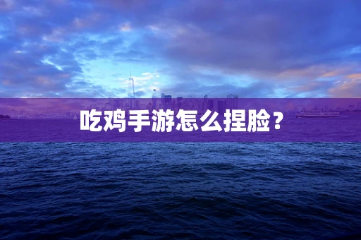 吃鸡手游怎么捏脸？